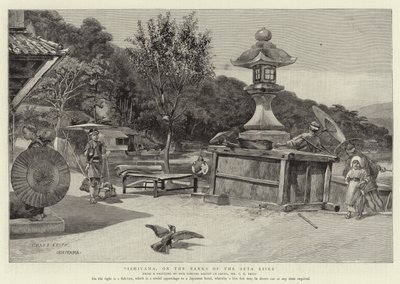 Ishiyama, sur les rives de la rivière Seta - Charles Edwin Fripp